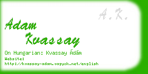 adam kvassay business card