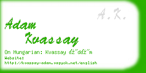 adam kvassay business card